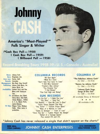 Advertising Page, Johnny Cash