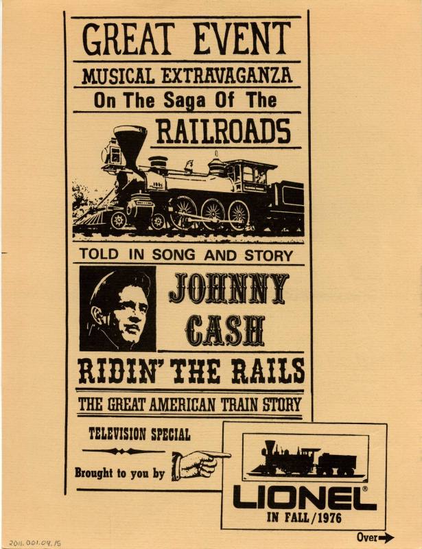 Advertisement, Event - Johnny Cash's Ridin' the Rails