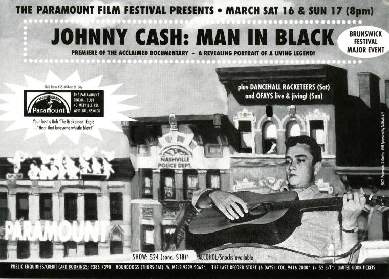 Ad, Movie - Johnny Cash in "Man in Black"