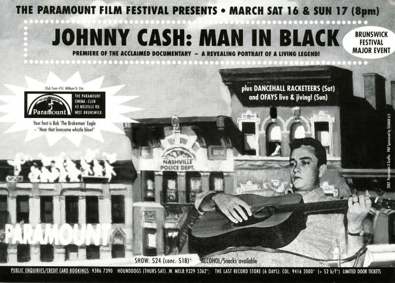 Ad, Movie - Johnny Cash in "Man in Black"