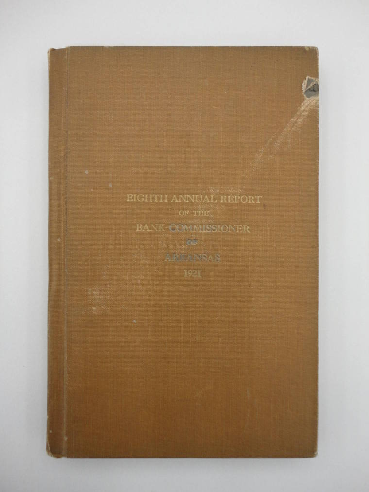 Book, "8th Annual Report, Bank Commissioner of Arkansas"