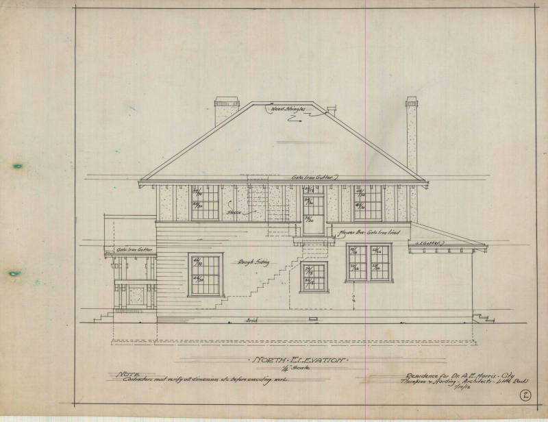 Drawing, Thompson Architectural - Dr. A.E. Harris, Little Rock