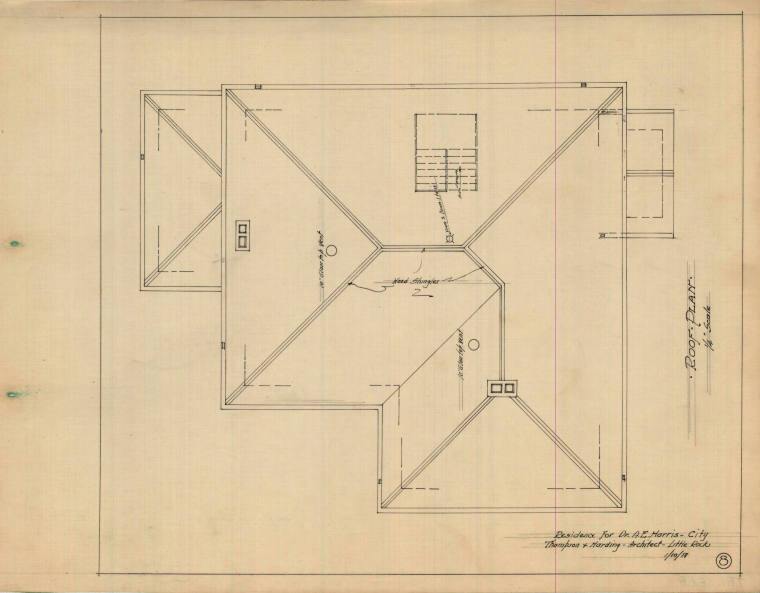 Drawing, Thompson Architectural - Dr. A.E. Harris, Little Rock