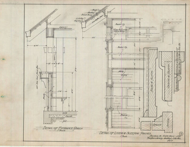 Drawing, Thompson Architectural - Dr. A.E. Harris, Little Rock