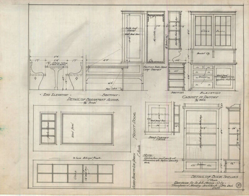 Drawing, Thompson Architectural - Dr. A.E. Harris, Little Rock