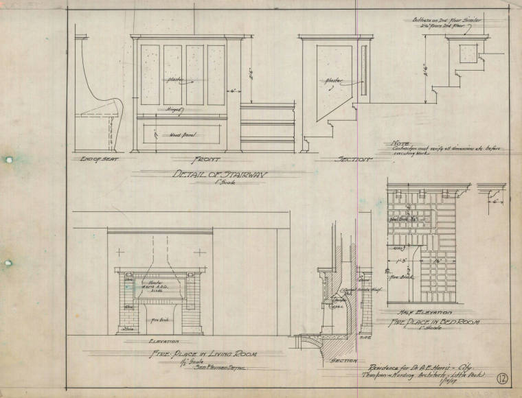 Drawing, Thompson Architectural - Dr. A.E. Harris, Little Rock