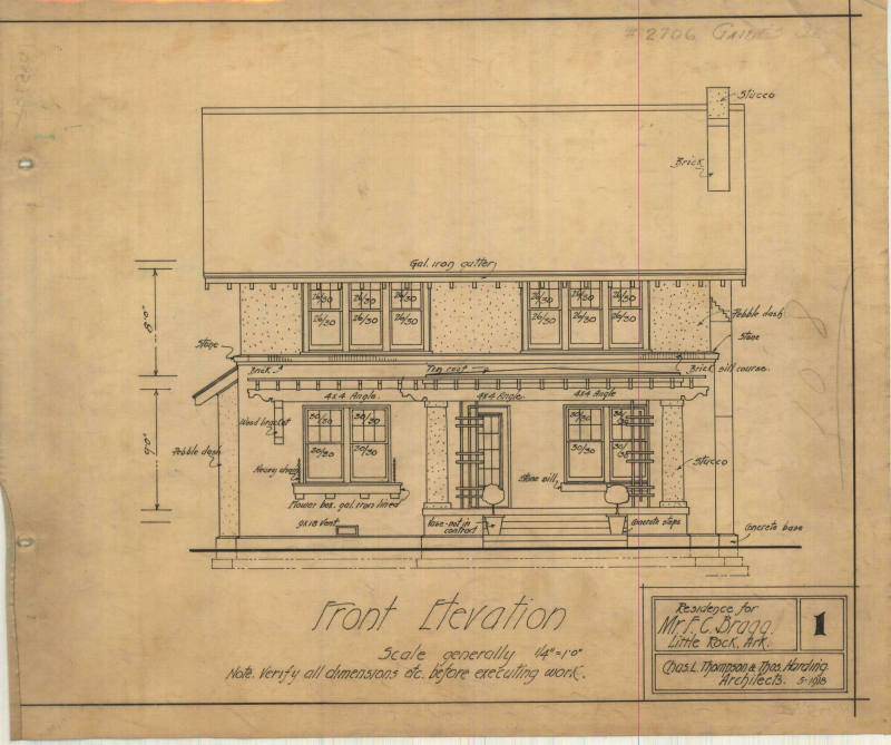 Drawing, Thompson Architectural - F.C. Bragg, Little Rock