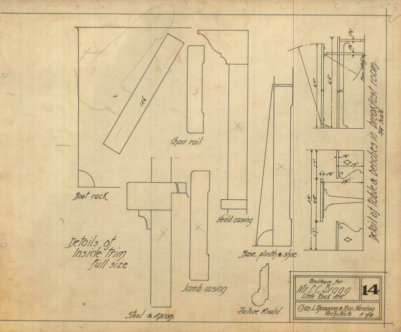 Drawing, Thompson Architectural - F.C. Bragg, Little Rock