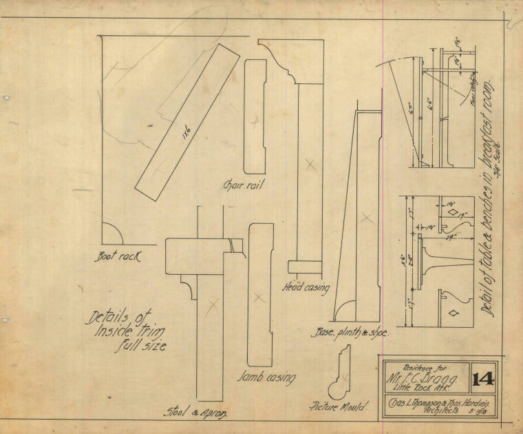 Drawing, Thompson Architectural - F.C. Bragg, Little Rock