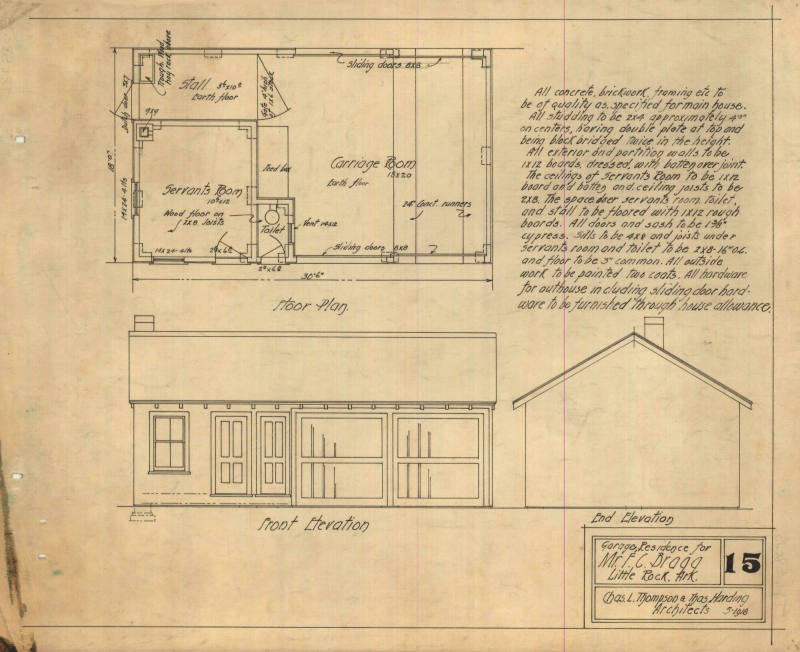 Drawing, Thompson Architectural - F.C. Bragg, Little Rock