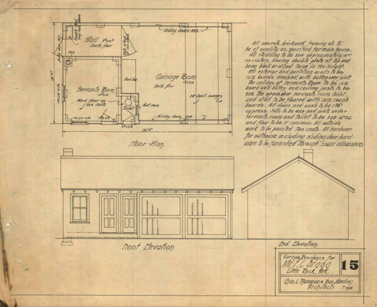 Drawing, Thompson Architectural - F.C. Bragg, Little Rock