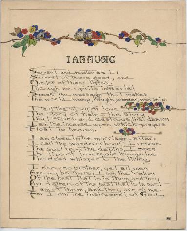 Poem, "I Am Music"