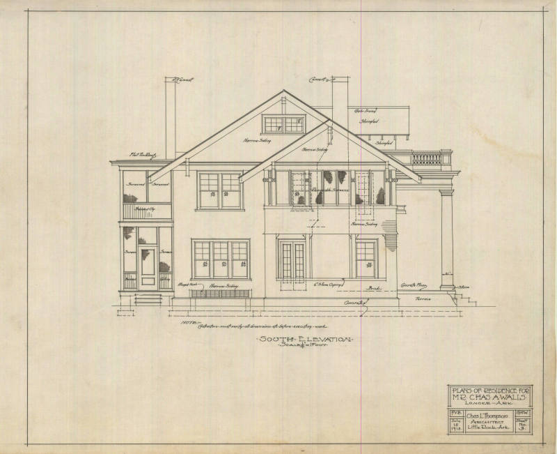 Drawing, Thompson Architectural - Charles Walls, Lonoke