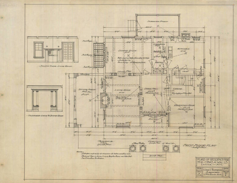 Drawing, Thompson Architectural - Charles Walls, Lonoke