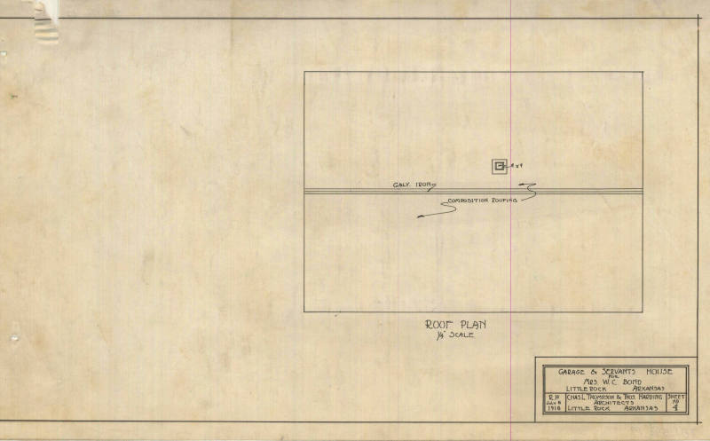 Drawing, Thompson Architectural - Mrs. W.C. Bond, Little Rock