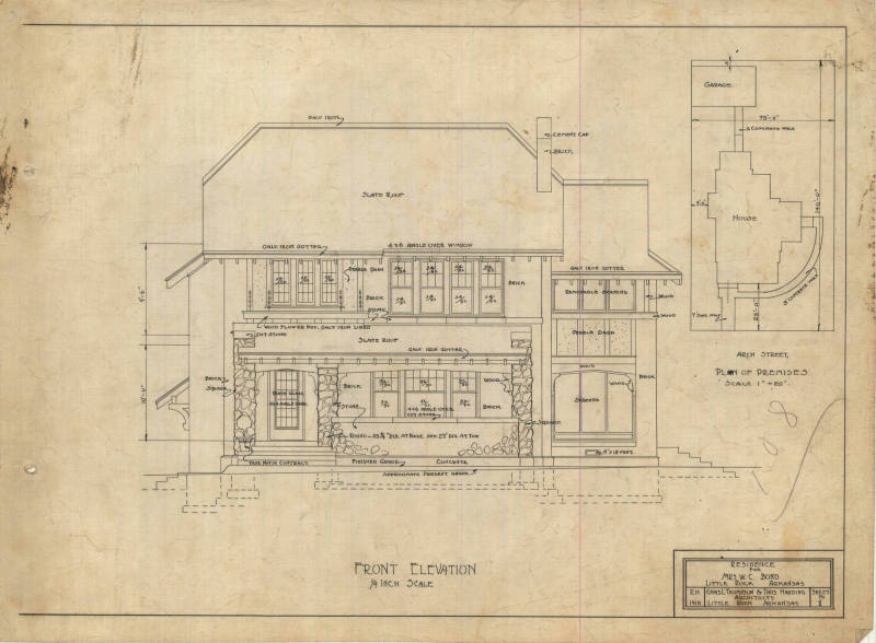 Drawing, Thompson Architectural - Mrs. W.C. Bond, Little Rock