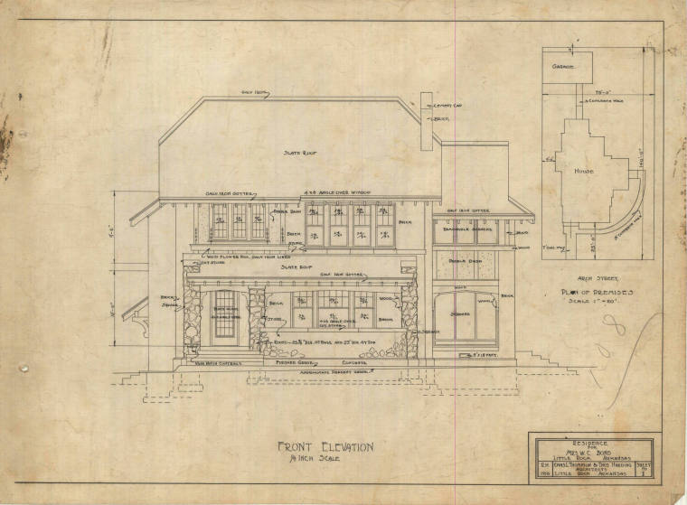 Drawing, Thompson Architectural - Mrs. W.C. Bond, Little Rock