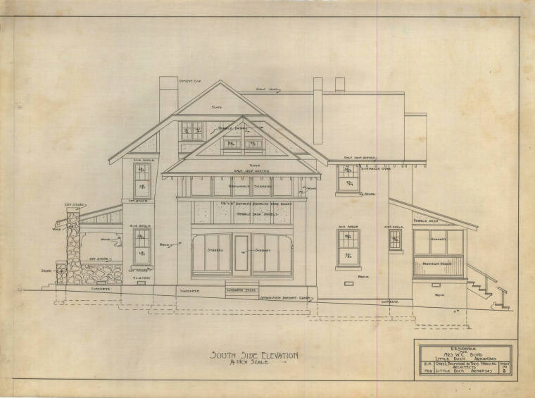 Drawing, Thompson Architectural - Mrs. W.C. Bond, Little Rock