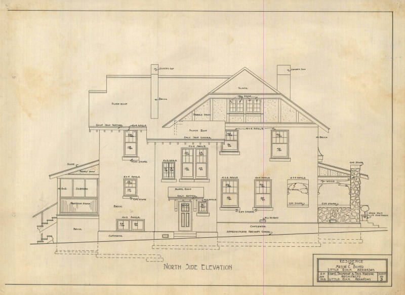 Drawing, Thompson Architectural - Mrs. W.C. Bond, Little Rock