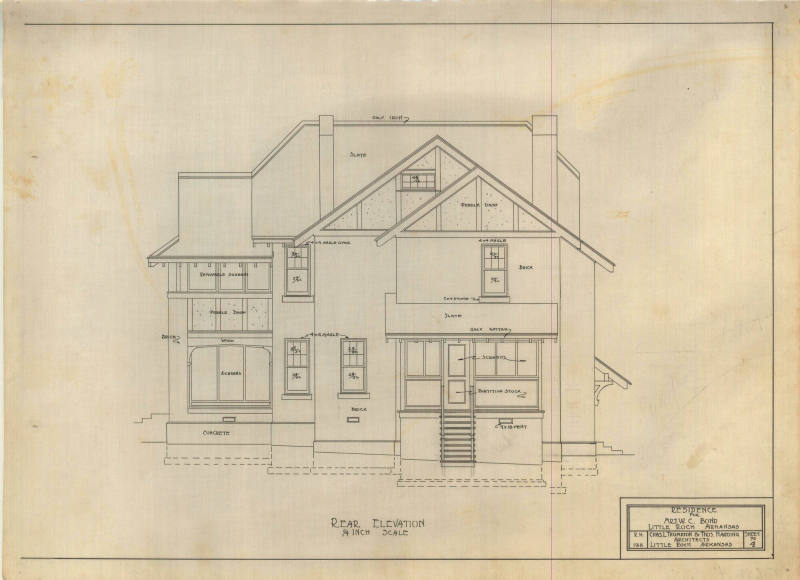 Drawing, Thompson Architectural - Mrs. W.C. Bond, Little Rock