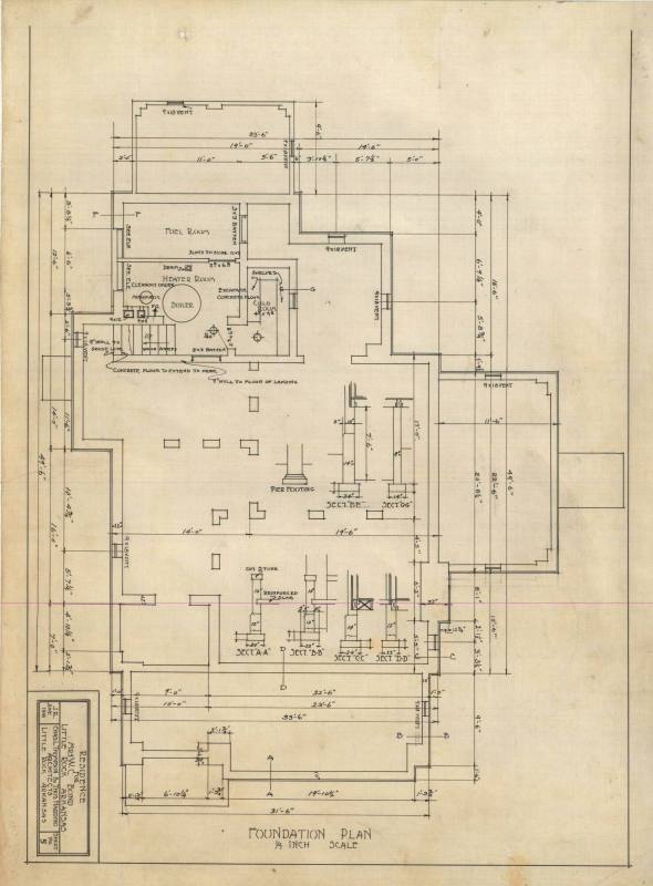 Drawing, Thompson Architectural - Mrs. W.C. Bond, Little Rock