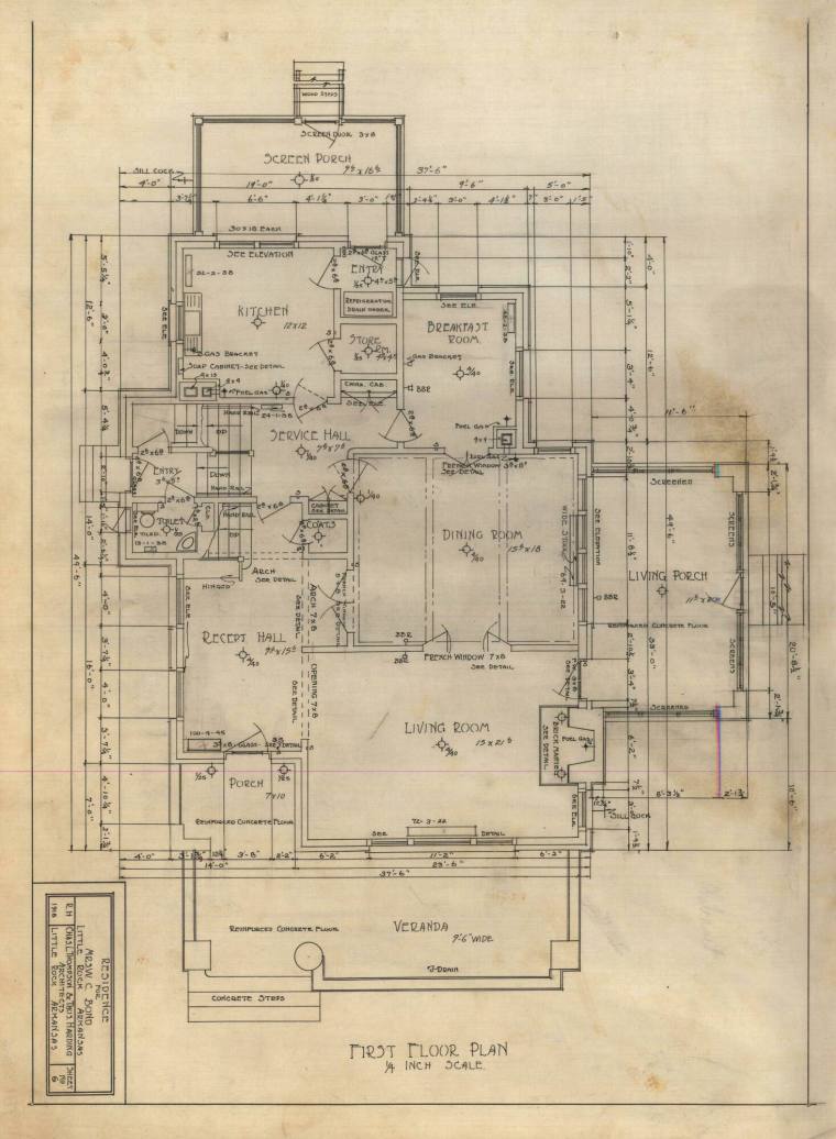 Drawing, Thompson Architectural - Mrs. W.C. Bond, Little Rock