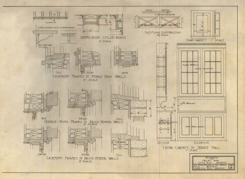 Drawing, Thompson Architectural - Mrs. W.C. Bond, Little Rock