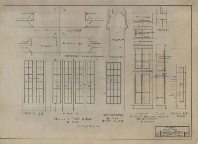 Drawing, Thompson Architectural - Mrs. W.C. Bond, Little Rock