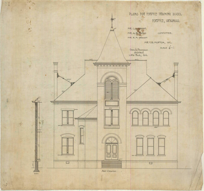 Drawing, Thompson Architectural - Fordyce Training School