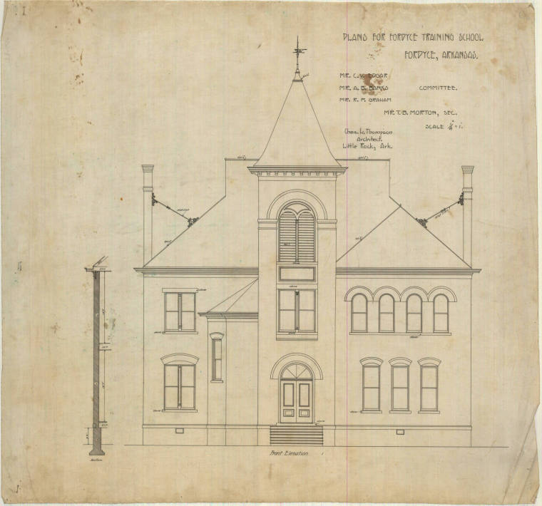 Drawing, Thompson Architectural - Fordyce Training School