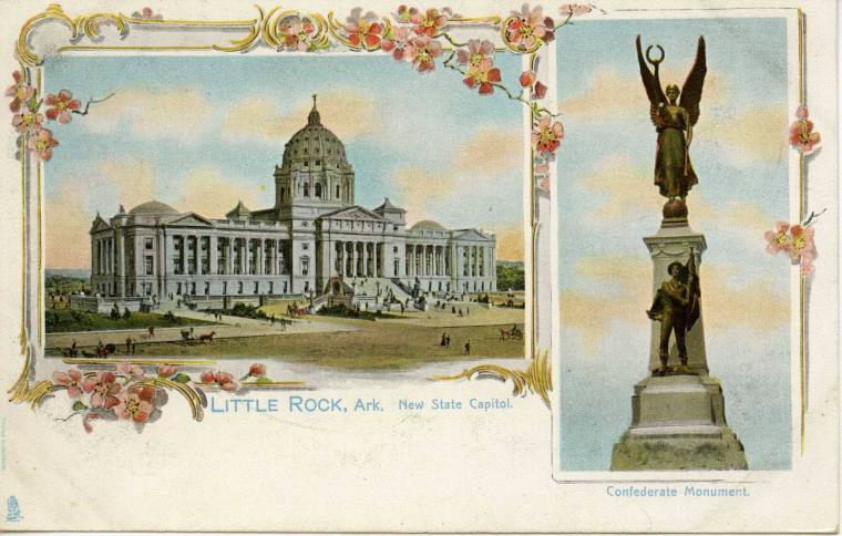 Postcard, Arkansas State Capitol & Confederate Monument