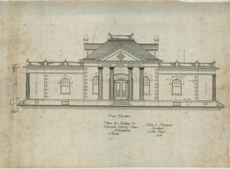 Drawing, Thompson Architectural - Women's Library Assoc., Arkadelphia