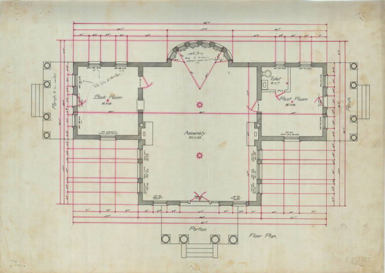 Drawing, Thompson Architectural - Women's Library Assoc., Arkadelphia