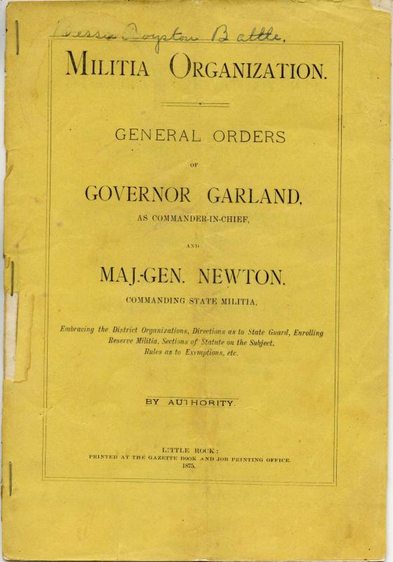 Booklet, Governor Garland