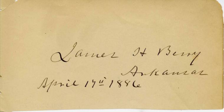 Signature, Governor James Berry