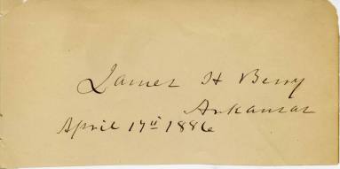 Signature, Governor James Berry