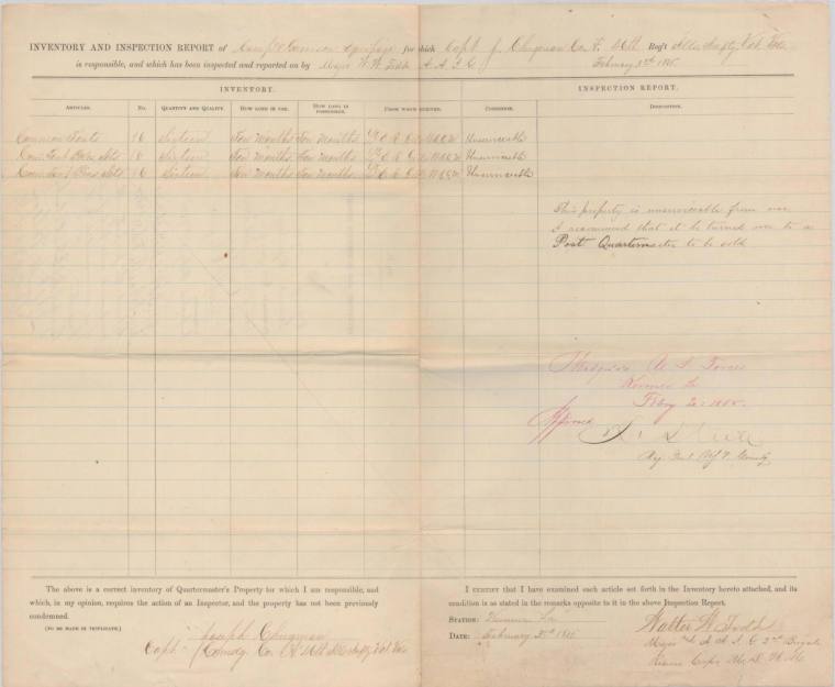 Document, Civil War Requisition from Gen. Steele