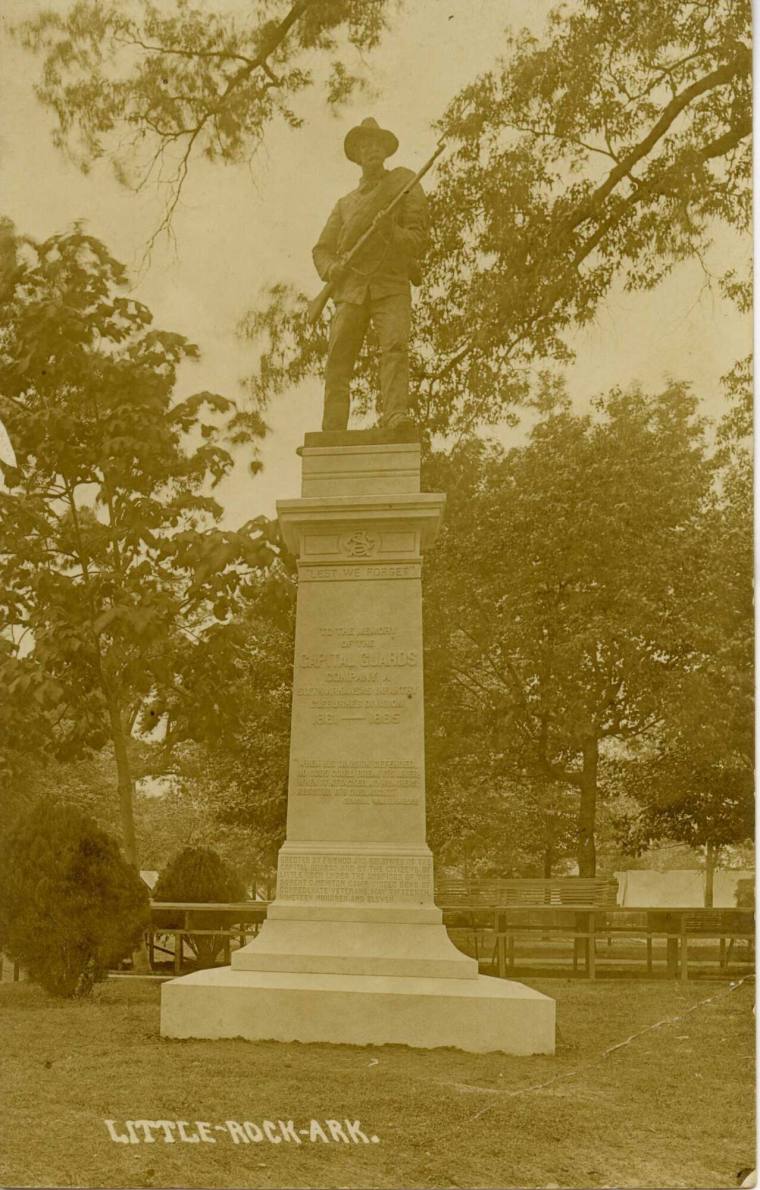 Postcard, Little Rock Capitol Guards Monument