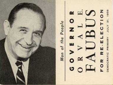 Card, Political - Governor Orval Faubus