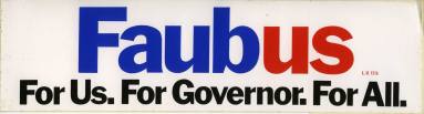 Sticker, Bumper - Governor Orval Faubus