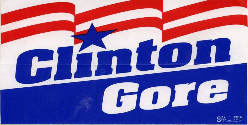 Sticker, Campaign - Clinton/Gore