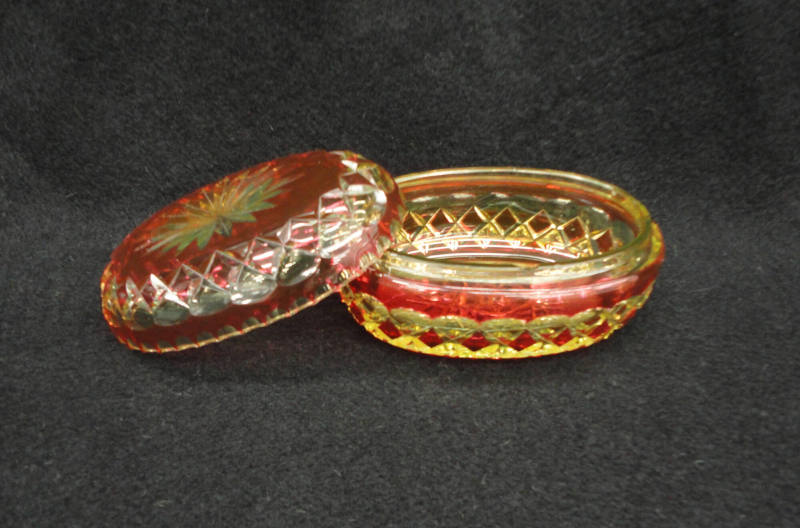 Dish with lid, Cut glass