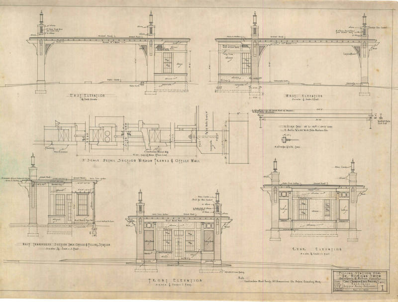 Drawing, Thompson Architectural - Morgan Smith Gas Station