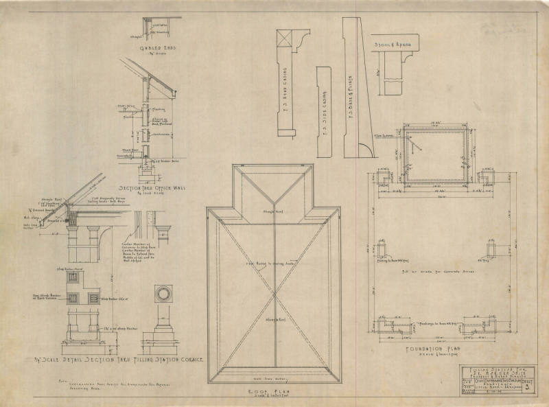 Drawing, Thompson Architectural - Morgan Smith Gas Station