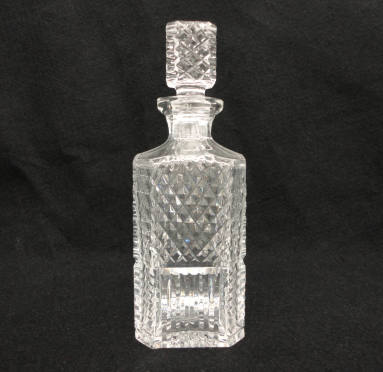 Decanter and stopper, Cut glass