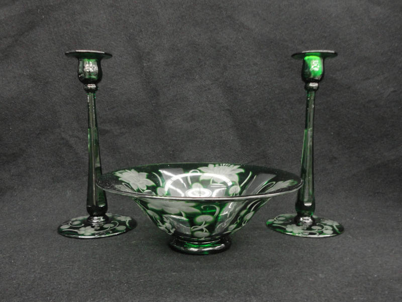 3 piece Console set, Cut glass