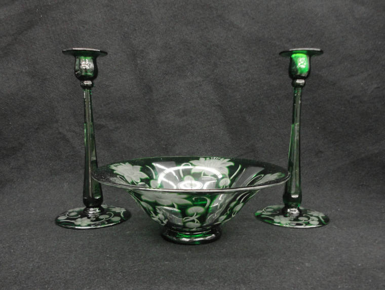 3 piece Console set, Cut glass