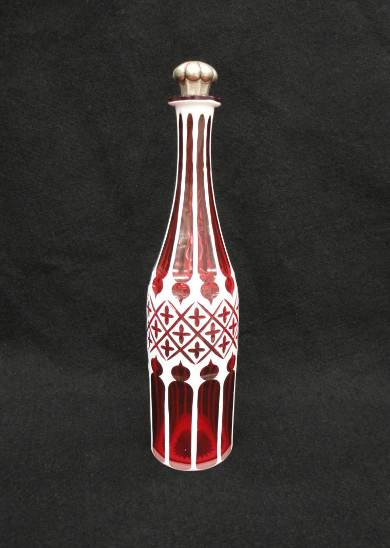 Barber bottle, Cut glass