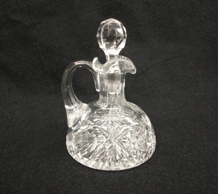 Cruet and stopper, Cut glass