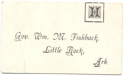 Card, Calling - Governor William Fishback